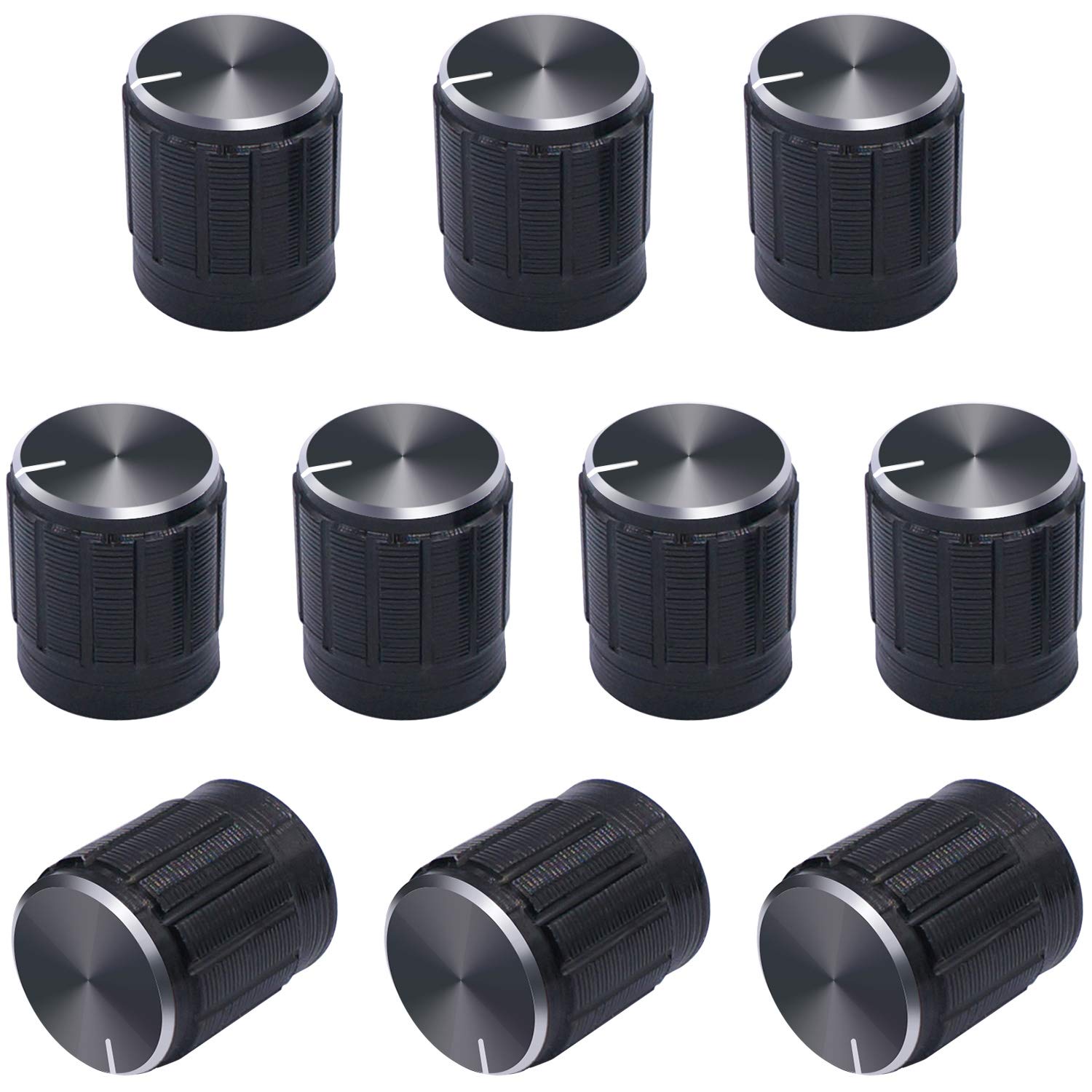 2 x Black Plastic Knurled Grip 4mm Shaft Potentiometer Control Knobs 2 x Black Plastic Knurled Grip 4mm Shaft Potentiometer Control Knobs