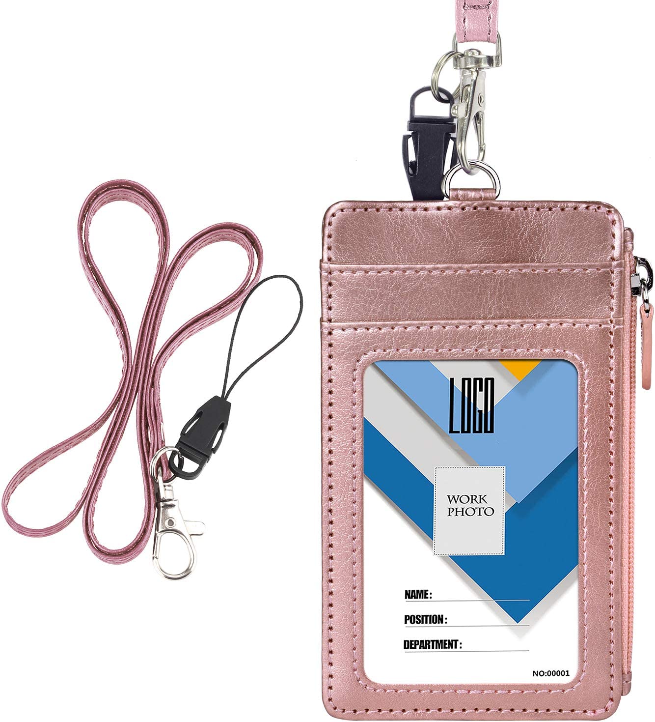 Clear ID Card Badge Pass Holder Pouch Pocket Wallet for Lanyard neck straps UK~ 