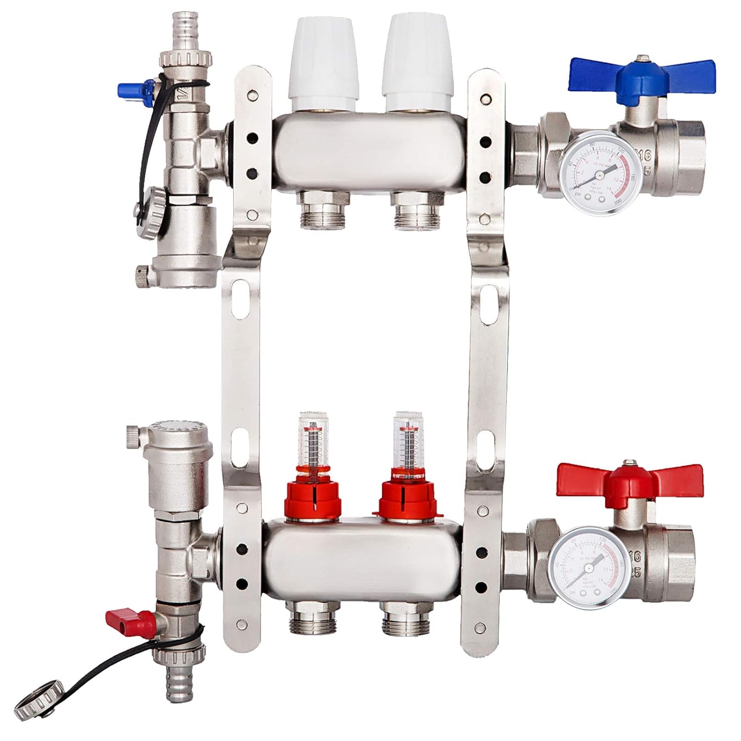 4 Loop/Branch 1/2" Pex Manifold Stainless Steel Radiant Floor Heating Set/Kit 4 Loop/Branch 1/2" Pex Manifold Stainless Steel Radiant Floor Heating Set/Kit