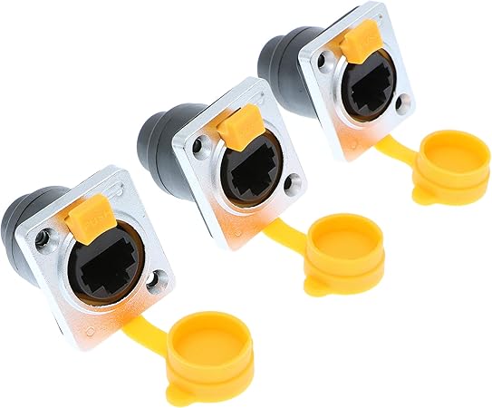 RJ45 Waterproof Connector Female Panel Mount Sockets Ethernet IP65 Straig^ng 