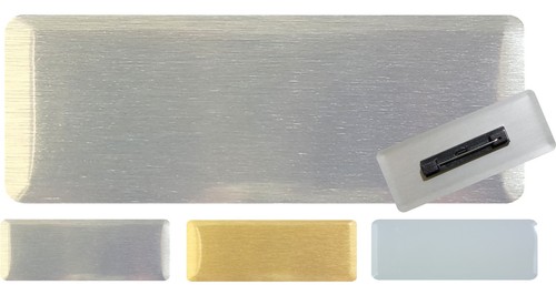 Personalised Aluminium Name Badge Staff ID With Pin Full colour print Personalised Aluminium Name Badge Staff ID With Pin Full colour print