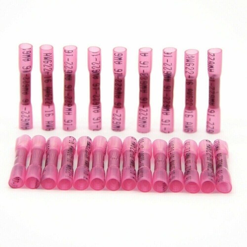 100PCS Red 22-16AWG Heat Shrink Wire Connectors Butt Splice Waterproof Terminals 100PCS Red 22-16AWG Heat Shrink Wire Connectors Butt Splice Waterproof Terminals