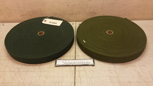 NOS Elastic Cotton Textile Webbing 1.5" x 20' Olive Drab Green MIL-W-5664 