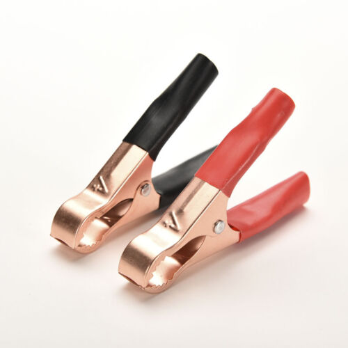 2X Red&Black Car Battery Test Lead Clip Crocodile Alligators Clamps 50A 80mm _ti 
