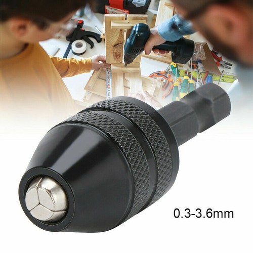 1/4" Mini Power Keyless Drill Bit Chuck Adapter Converter Conversion 0.3-3.6mm 1/4" Mini Power Keyless Drill Bit Chuck Adapter Converter Conversion 0.3-3.6mm