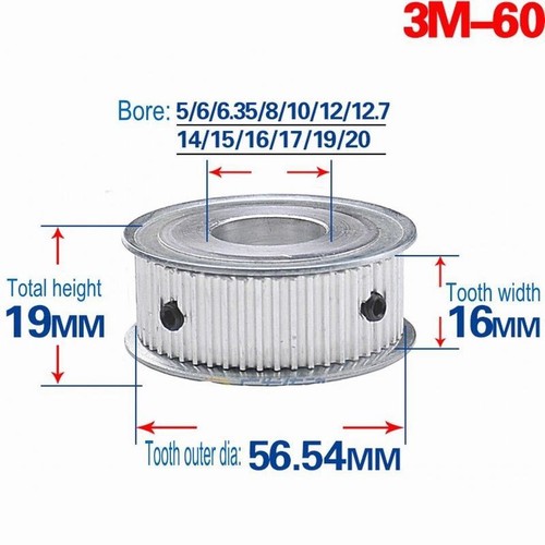 3M 48T-120T Timing Belt Pulley Synchronous Wheel Gear For 15mm Width Belt New 3M 48T-120T Timing Belt Pulley Synchronous Wheel Gear For 15mm Width Belt New