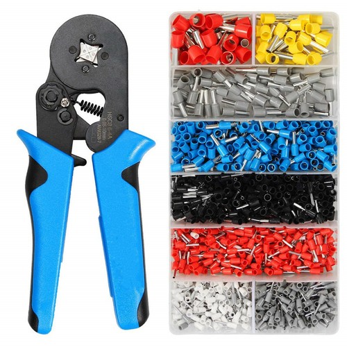 Ratchet Ferrule Crimper Plier Crimping Tool Cable Wire Electrical Terminals Kits 