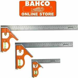 BAHCO Combination Set Square Stainless Steel Ruler CS150 CS300 CS400 BAHCO Combination Set Square Stainless Steel Ruler CS150 CS300 CS400