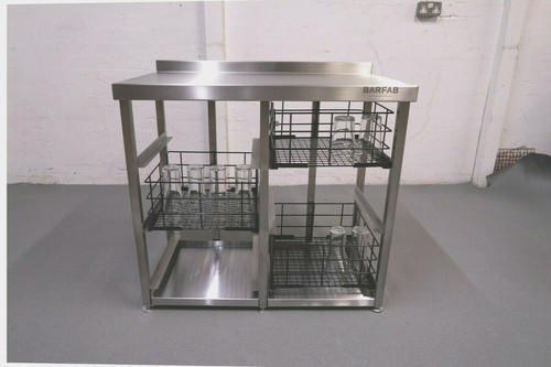 Double Three Tier Stainless 400x400 Glasswash Basket Storage For Modular Bar Double Three Tier Stainless 400x400 Glasswash Basket Storage For Modular Bar