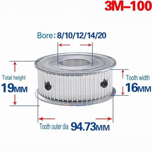 3M 48T-120T Timing Belt Pulley Synchronous Wheel Gear For 15mm Width Belt New 3M 48T-120T Timing Belt Pulley Synchronous Wheel Gear For 15mm Width Belt New
