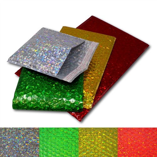Holographic Metallic Gloss Foil Padded Bubble Mailing Gift Postal Bag Envelopes Holographic Metallic Gloss Foil Padded Bubble Mailing Gift Postal Bag Envelopes