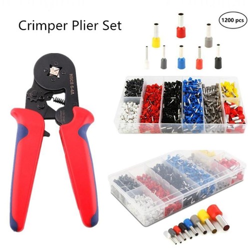 Ratchet Ferrule Crimper Plier Crimping Tool Cable Wire Electrical Terminals Kits 