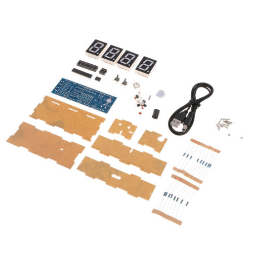 4 Bits Digital Clock Kits w/PCB for Soldering Learning Electronics Kit Red 