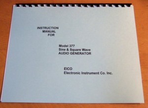 EICO Model 377 Sine and Square Wave Audio Generator Instruction Manual EICO Model 377 Sine and Square Wave Audio Generator Instruction Manual
