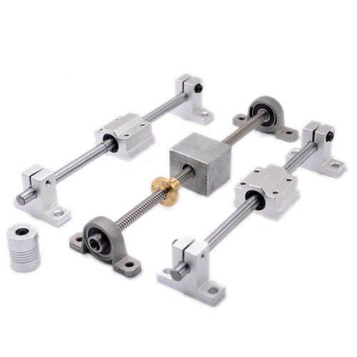 linear shaft+nut housing+couper+KP08 SK8 Lead screw pitch 2mm lead 2mm L-200mm linear shaft+nut housing+couper+KP08 SK8 Lead screw pitch 2mm lead 2mm L-200mm