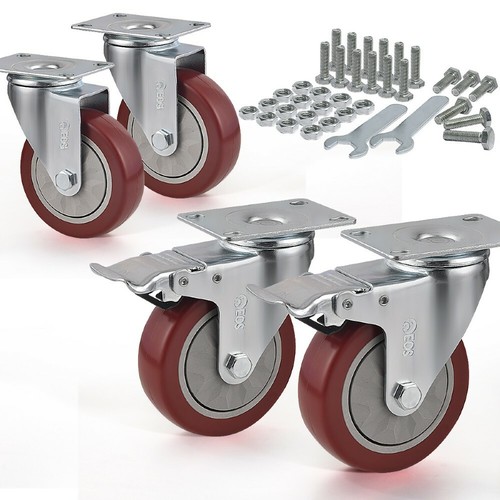 4pcs 100mm Heavy Duty Swivel Castor Wheels Trolley Furniture Caster Rubber 600kg 4pcs 100mm Heavy Duty Swivel Castor Wheels Trolley Furniture Caster Rubber 600kg