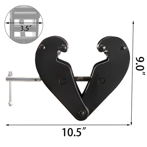 1Ton Beam Clamp I Beam Lifting Clamp Heavy Duty Beam Hangers in Black 