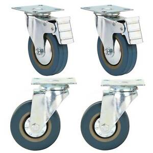 4pcs 100mm Heavy Duty Swivel Castor Wheels Trolley Furniture Caster Rubber 600kg 4pcs 100mm Heavy Duty Swivel Castor Wheels Trolley Furniture Caster Rubber 600kg