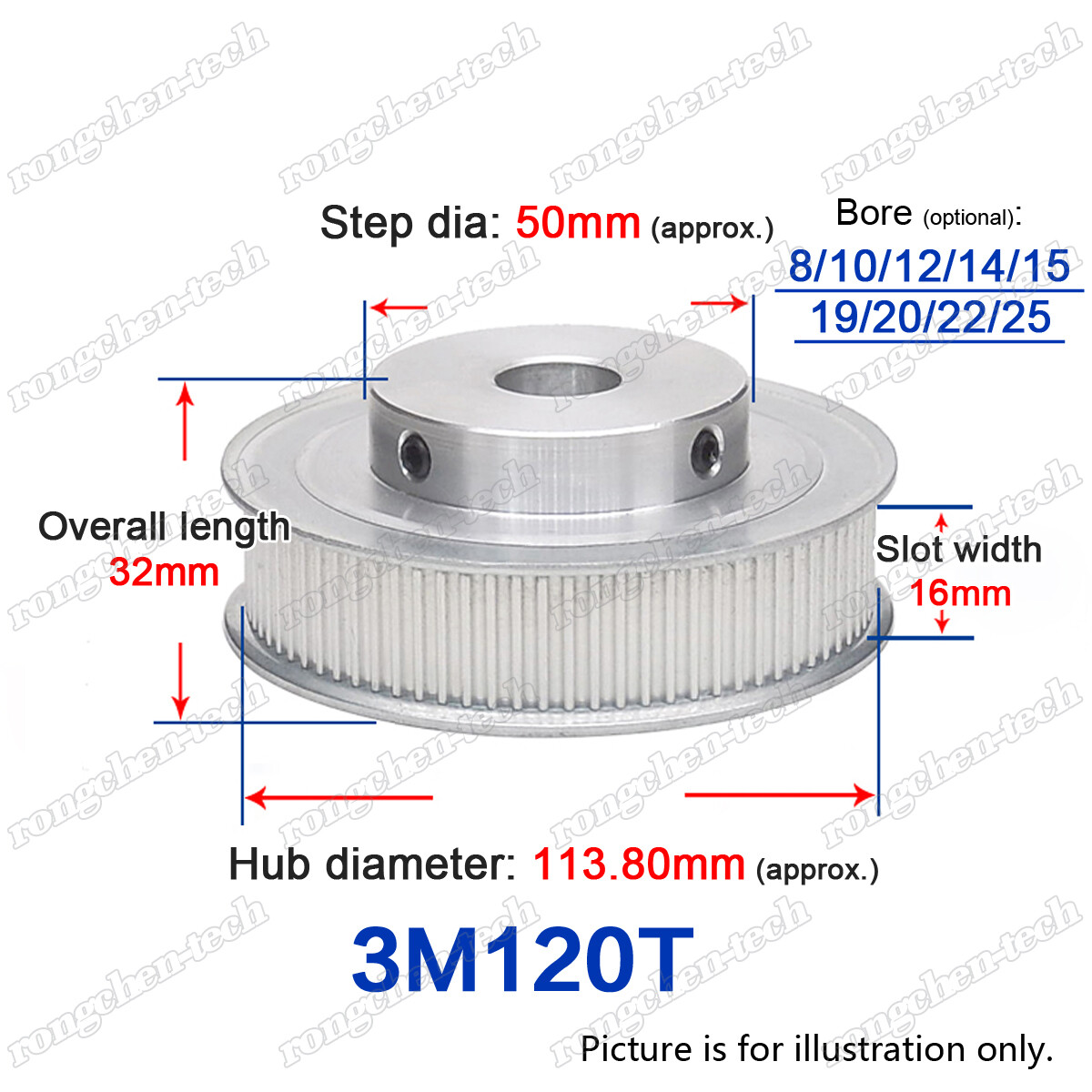 3M 48T-120T Timing Belt Pulley Synchronous Wheel Gear For 15mm Width Belt New 3M 48T-120T Timing Belt Pulley Synchronous Wheel Gear For 15mm Width Belt New