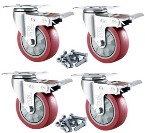 4pcs 100mm Heavy Duty Swivel Castor Wheels Trolley Furniture Caster Rubber 600kg 4pcs 100mm Heavy Duty Swivel Castor Wheels Trolley Furniture Caster Rubber 600kg
