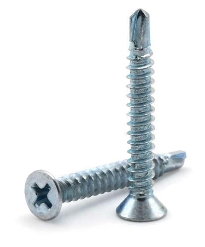 Select Size #12 Self Drilling Screw Zinc Plated Steel Phillips Flat Head TEK Select Size #12 Self Drilling Screw Zinc Plated Steel Phillips Flat Head TEK
