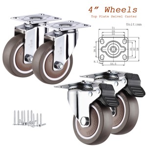 4 x Heavy Duty 50mm Rubber Swivel Castor Wheels Trolley Furniture Caster 320KG 4 x Heavy Duty 50mm Rubber Swivel Castor Wheels Trolley Furniture Caster 320KG