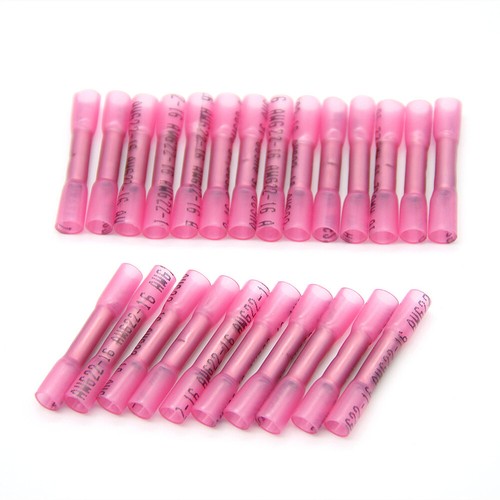 100PCS Red 22-16AWG Heat Shrink Wire Connectors Butt Splice Waterproof Terminals 100PCS Red 22-16AWG Heat Shrink Wire Connectors Butt Splice Waterproof Terminals