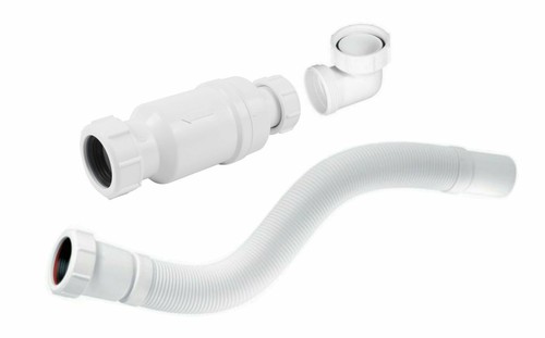 Freestanding Bath Waterless Waste Trap Kit with Flexible Waste Pipe 1.5" 40mm Freestanding Bath Waterless Waste Trap Kit with Flexible Waste Pipe 1.5" 40mm