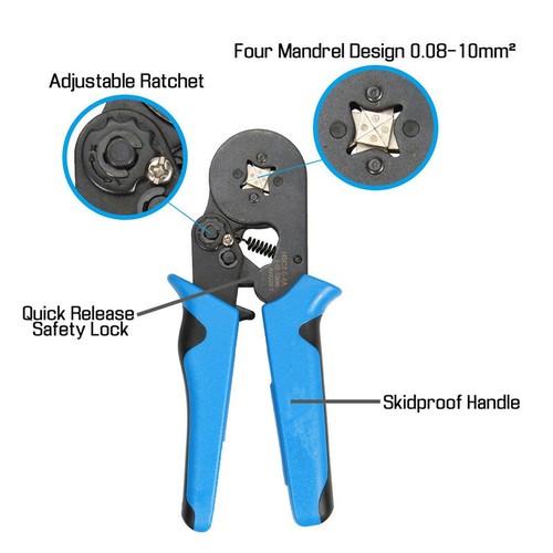 Ratchet Ferrule Crimper Plier Crimping Tool Cable Wire Electrical Terminals Kits 
