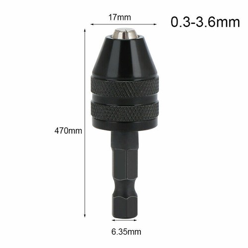 1/4" Mini Power Keyless Drill Bit Chuck Adapter Converter Conversion 0.3-3.6mm 1/4" Mini Power Keyless Drill Bit Chuck Adapter Converter Conversion 0.3-3.6mm