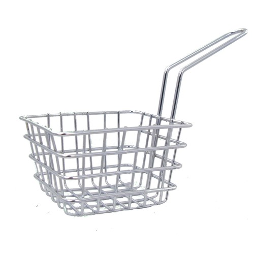 2x Mini Frying Basket Serving Stainless Steel for with Grip Chips Style 2x Mini Frying Basket Serving Stainless Steel for with Grip Chips Style