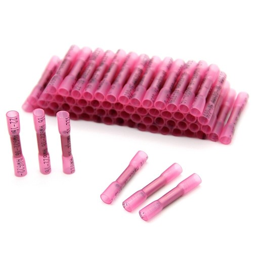 100PCS Red 22-16AWG Heat Shrink Wire Connectors Butt Splice Waterproof Terminals 100PCS Red 22-16AWG Heat Shrink Wire Connectors Butt Splice Waterproof Terminals