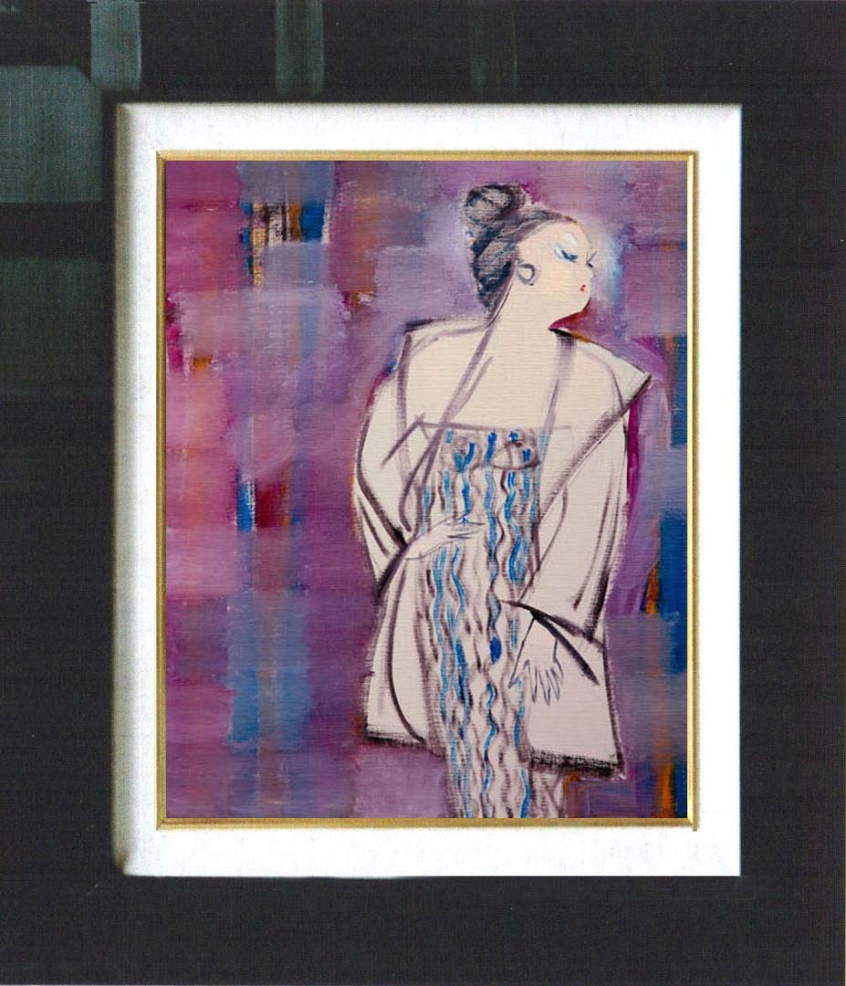 メルカリ 絵画　絵 額付き ( 黒 ) 油絵　F6-083611　 愛しい女たち