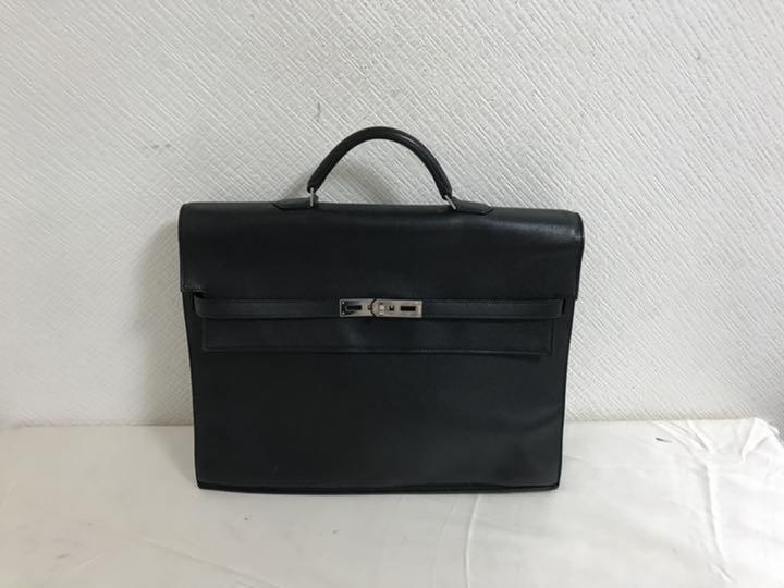 本物エルメスHERMESケリーデペッシュ38ハンドバッグビジネスバックメンズ黒