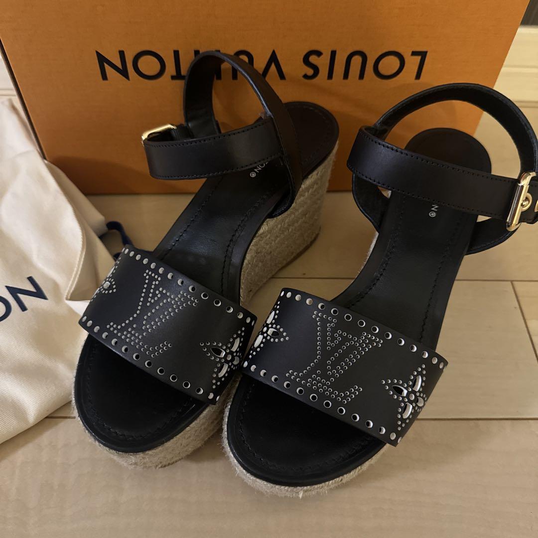 LOUIS VUITTON サンダル  ブラック 黒 日本サイズ23.5センチ