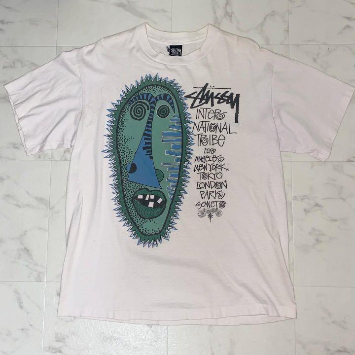 80s old stussy tシャツ ゾウリムシ レア 名作 usa製 黒タグ