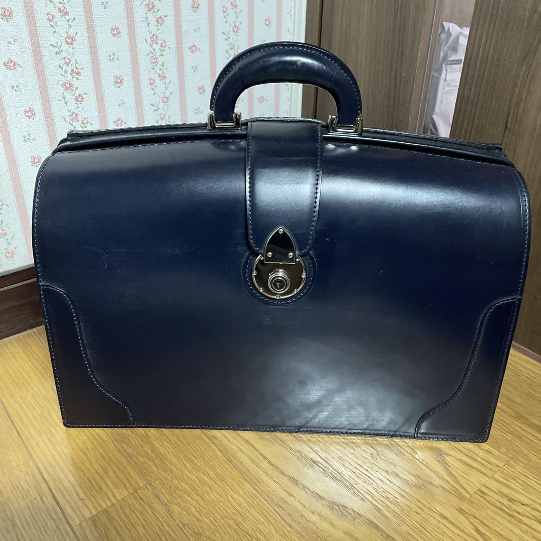 大峡製鞄　オオバ　ザ.ダレス　ブライドルレザー　ネイビー