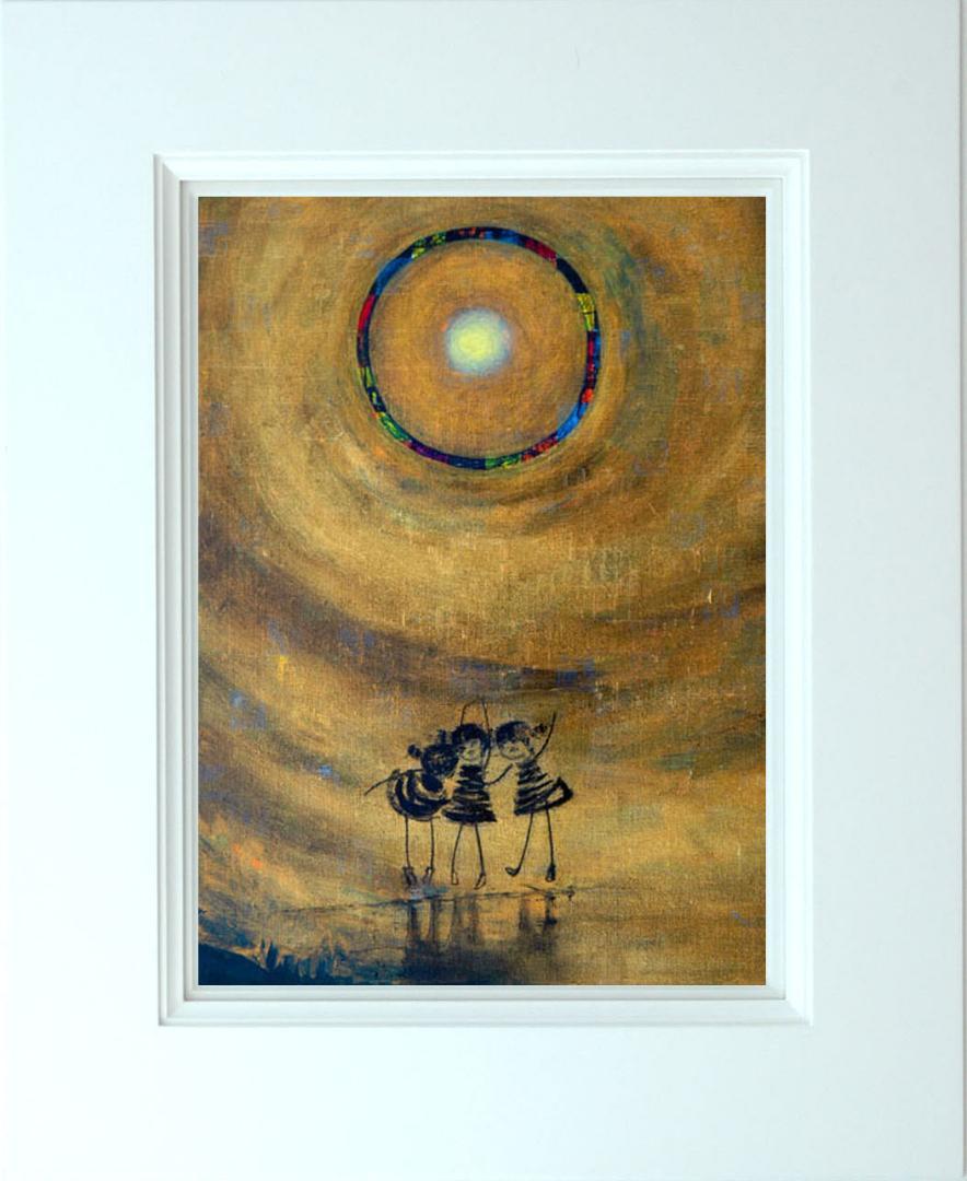 メルカリ絵画　絵  額付き ( 白 ) 油絵　F4-081014　可愛い子供たち