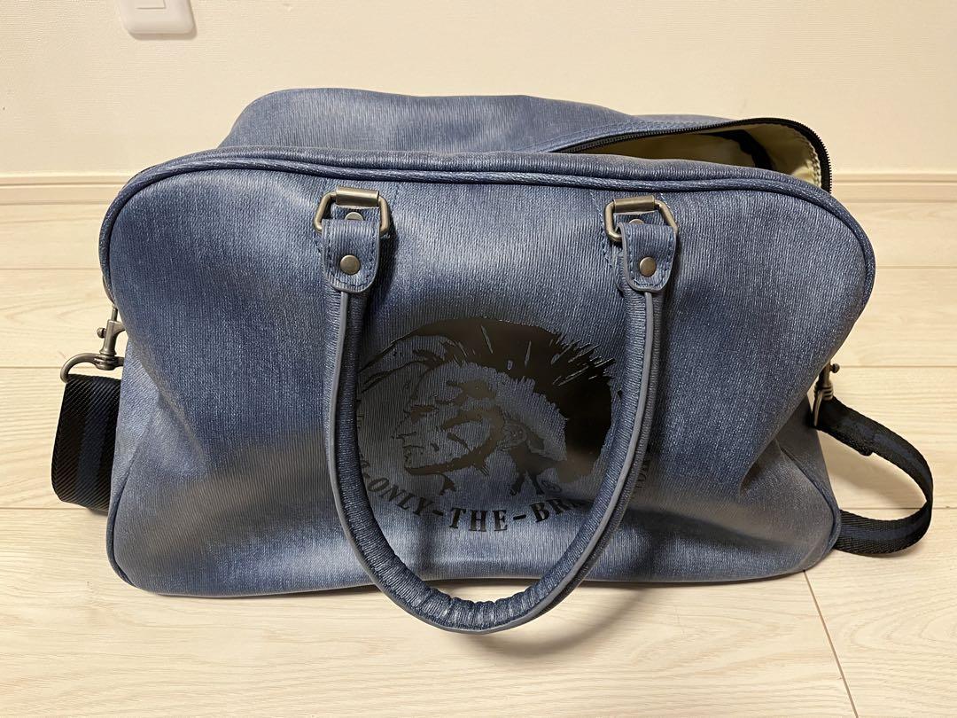 【美品】DIESEL ボストンバッグ　ジーンズ柄　エナメル質