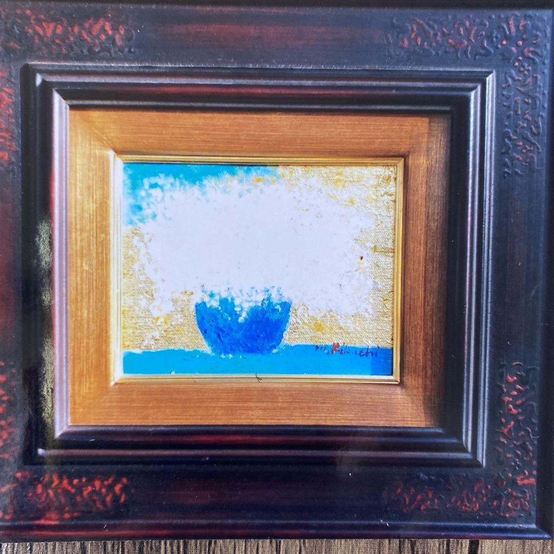 絵画　油絵　油彩　美品　F0号　「白い花」サイン入り　パリ　花　手描き　原画