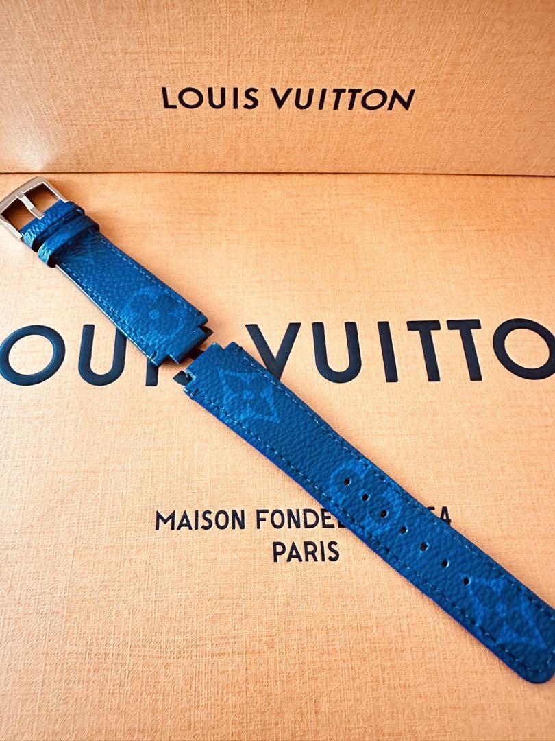LOUIS VUITTON タンブール モノグラム ブルー レザーベルト (L)