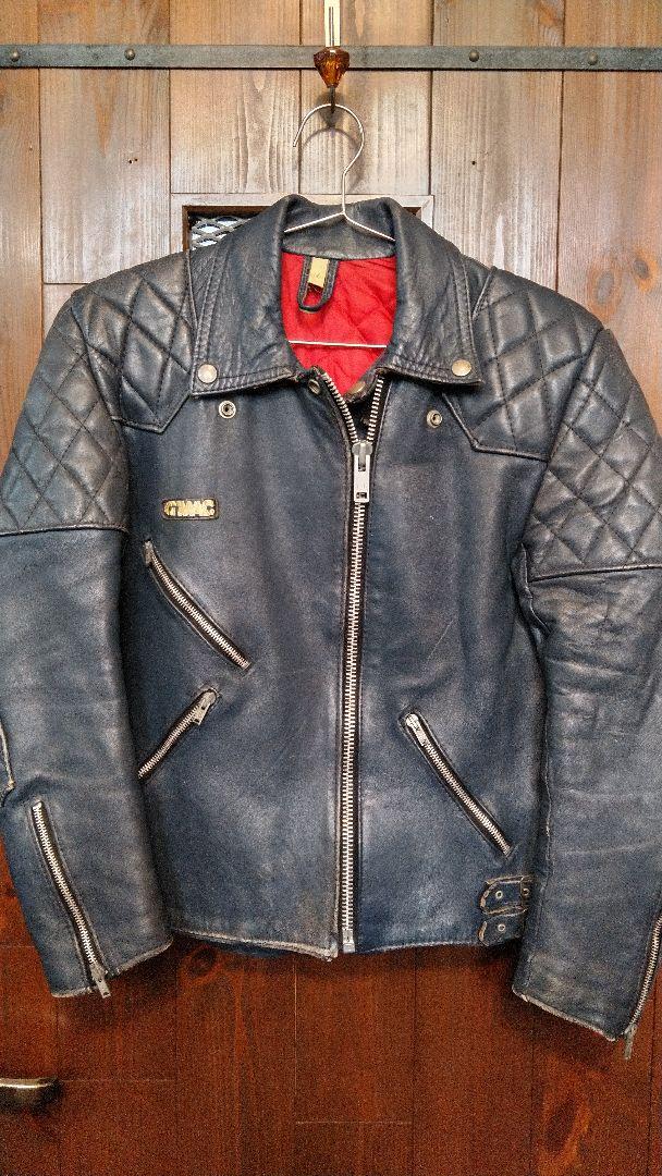 ヴィンテージ ７０'s　英国製　G-MAC　ブルーレザーライダース　ロンジャン