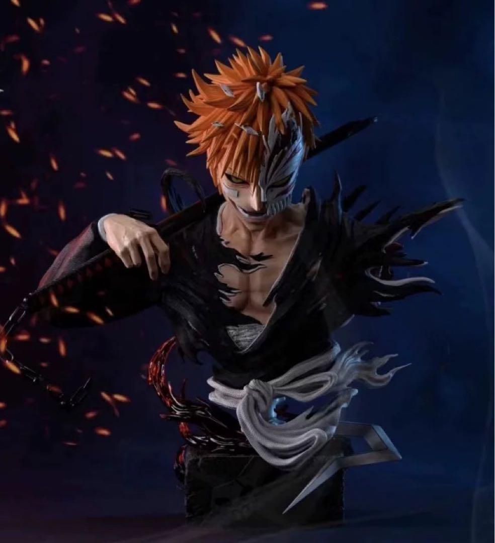 【新品】希望価格受付中 BLEACH 黒崎一護 虚白一護 半身 1/1フィギュア