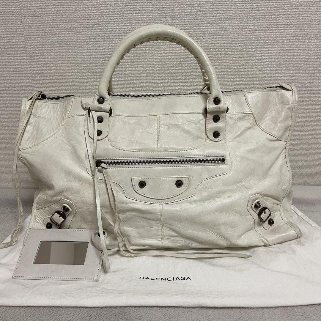 中古 BALENCIAGA（バレンシアガ） シティ バッグ ホワイト
