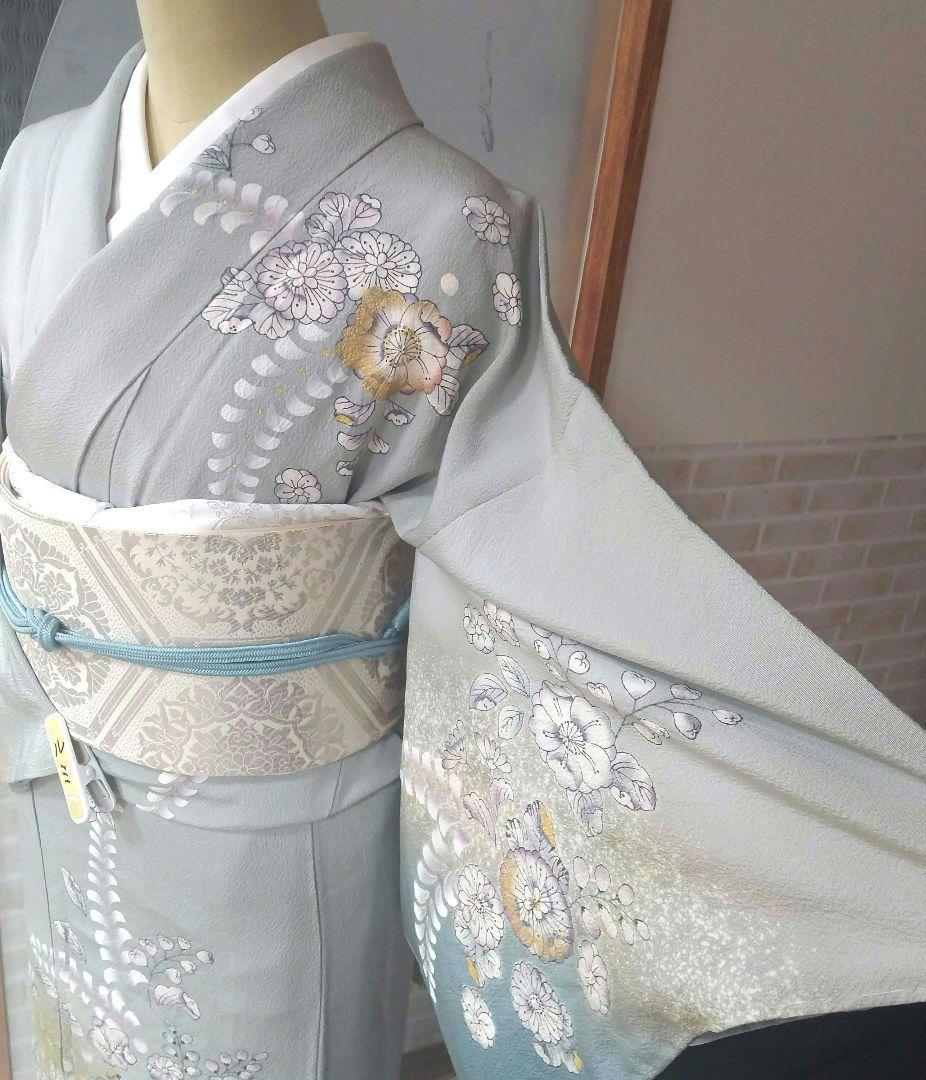 未使用辻ケ花訪問着4点フルセット、着物、袋帯、帯揚げ、帯締め