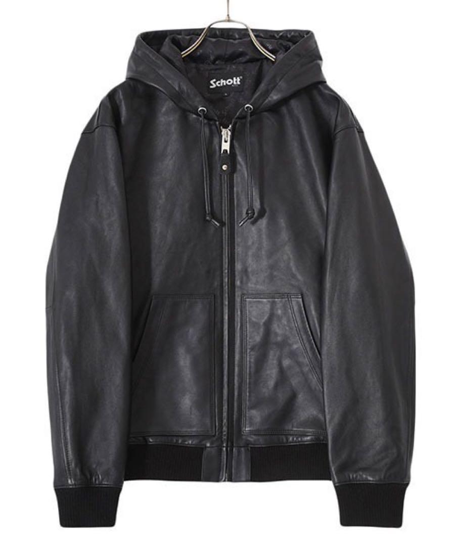 カズ Schott＊ショット レザージャケット フルジップパーカー