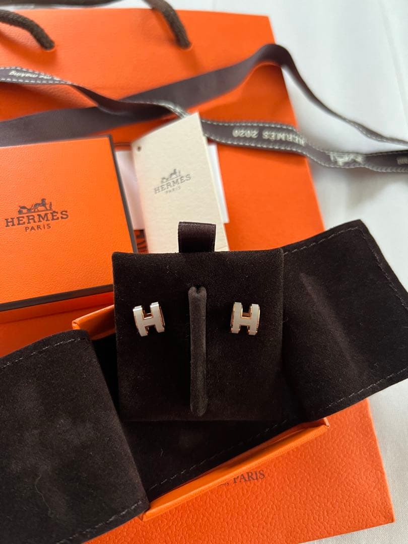 週末限定価格‼️エルメスHERMES ピアス　ミニポップHマロングラッセ　入手困難