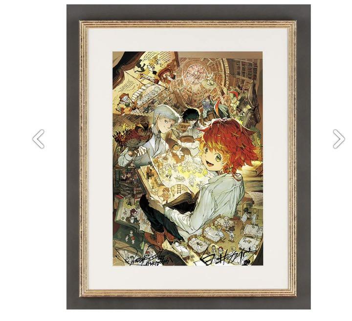 約束のネバーランド展　複製原画　キービジュアル　直筆サイン入り