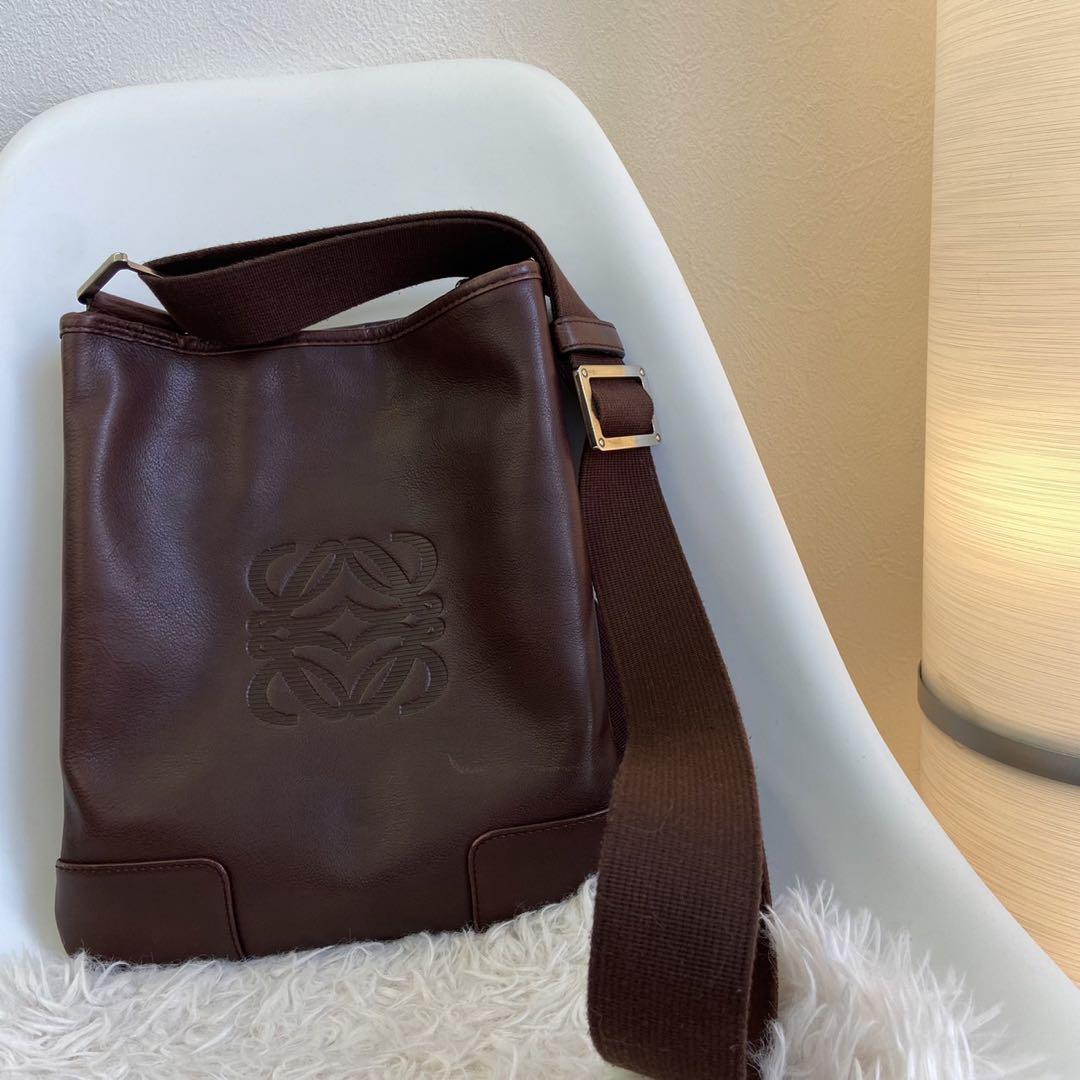 【LOEWE】ロエベ スクエア レザーショルダーバッグ ブラウン