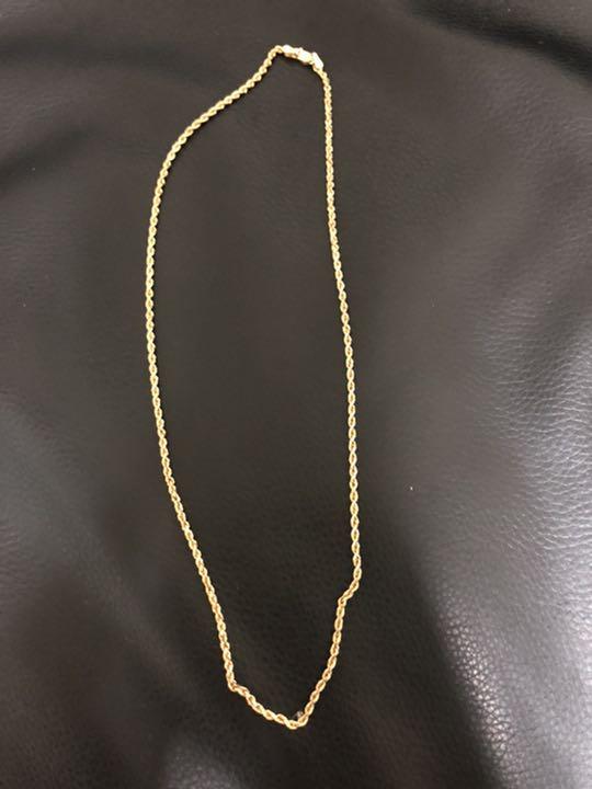 10K イエローゴールド ネックレス 幅2mm 45cm